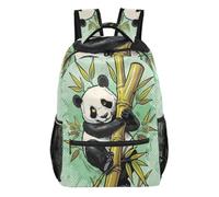 WDdZzyy Big Panda Bear - Mochila de viaje para niños con correa para el pecho, color verde, Oso panda grande verde, S