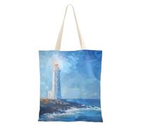 WDdZzyy Blue Sea Lighthouse Light Shining - Bolsa de mano para mujer, bonito regalo para mujer, bolsa de mano a granel