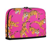 WDdZzyy - Bolsa de almacenamiento de gran capacidad, diseño de tigres de dibujos animados, color rosa, organizador de papelería para hombre de la escuela secundaria