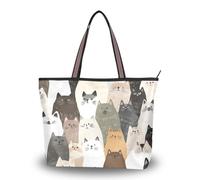 WDdZzyy Bolsa escolar de tela de seda blanca con cremallera y diseño de gatos Ragdoll para mujeres menores de edad, Estética Ragdoll Cats Blanco, Medium