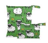 WDdZzyy Bolsa lavable con diseño de ovejas blancas para guardería, paquete de 2 artículos esenciales de viaje para volar con asas para piscina
