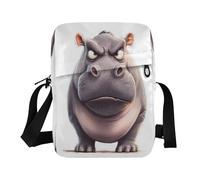 WDdZzyy Bolsas de mensajero pequeñas para mujer, bolsos cruzados para mujer, bolsos de hombro con correa ajustable para viajes, lindo hipopótamo ira