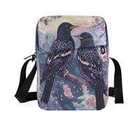 WDdZzyy Bolso de mensajero lindo bolso de hombro para mujer, bolso de hombro con correa ajustable para estilo casual kawaii, pájaro estornino europeo