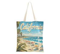 WDdZzyy California Summer Beach Scene - Bolsa de mano con bolsillos, regalo para profesores, a granel