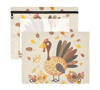 WDdZzyy Carpeta de pavo para Acción de Gracias, para otoño, con bolsillo transparente, para 3 anillas, paquete de 2 para estudiantes, oficina