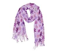 WDdZzyy Chales y envolturas de estilo japonés con hojas de arce y lavanda moradas, elegantes bufandas de cachemira sintética para mujer, suaves para regalos de vacaciones