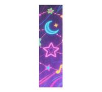 WDdZzyy Cinta de agarre de estrellas y lunas de colores fluorescentes para monopatines, cinta de agarre para patinetas, scooters, 83 x 23 cm
