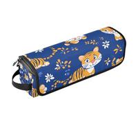 WDdZzyy Cute Little Blue Tigers Blue Hot Hair Tools Bolsa de viaje y alfombrilla resistente al calor, bolsa de almacenamiento para planchas planas, alisadoras, rizadores, Cute little blue Tigers blue