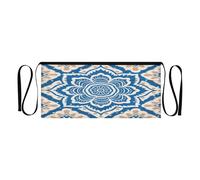 WDdZzyy - Delantal de camarera de 3 bolsillos, diseño de flores chinas, color azul étnico, resistente al agua, para camarera