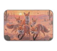 WDdZzyy Desert Fox - Almohadilla de verano para jaula de perro, diseño de cactus rojo, autoenfriante, 96,5 x 58,4 cm, para tienda de mascotas, para conejos, para interiores, esenciales, manta