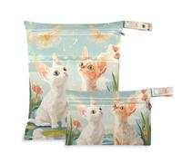 WDdZzyy Devon Rex Cats River - Bolsa lavable para ropa húmeda, paquete de 2 artículos esenciales de viaje para bebés con asas para pañales de bebé