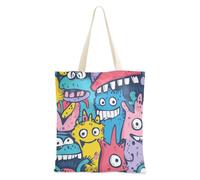 WDdZzyy Doodle Funny Cute Monsters - Bolsa de lona colorida para regalos de Navidad a granel