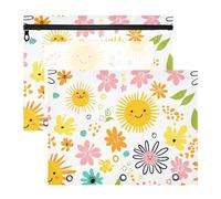 WDdZzyy - Estuche para lápices de safari de verano, 3 agujeros, 3 agujeros, bolsillo para letras de papel A4, paquete de 2 suministros universitarios para estudiantes