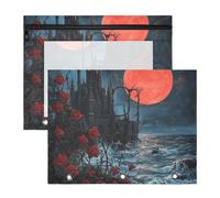 WDdZzyy - Estuche para lápices estilo gótico de castillo de vampiros resistente para bolígrafos A4, paquete de 2 estudiantes de regreso a la escuela