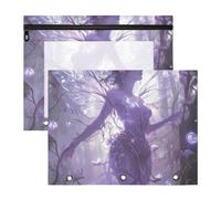 WDdZzyy Fairy Game Anime Woman - Estuches de bolsillo transparente para cartas de papel A4, paquete de 2 unidades para estudiantes, suministros de arte