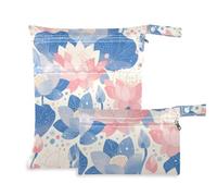 WDdZzyy Flower Summer Pastel Bolsas a prueba de desorden, paquete de 2 artículos esenciales de viaje para bebés con asas para escenario