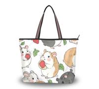 WDdZzyy Hamster Eats Food - Bolsa de tela de seda con cremallera para mujer, elegante bolso cruzado para mujer, Hamster come comida linda, Medium