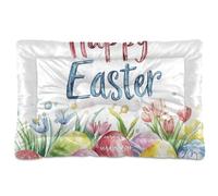 WDdZzyy Happy Easter Bunny - Colchón lavable para perros con diseño de huevos de acuarela, antideslizante, suave, cómodo para perros grandes, jumbo, medianos y pequeños, 36 x 24 pulgadas