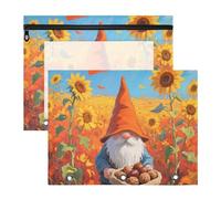 WDdZzyy Hello Fall Autumn - Bolsa de cosméticos con diseño de girasol, adorable carpeta de plástico para carpetas de papel A4, 2 unidades, suministros escolares para estudiantes