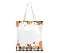 WDdZzyy Hello Fall - Bolsa de lona a cuadros para mujer, con bolsillos y asas, reutilizable, a granel, regalos para compañeros de trabajo