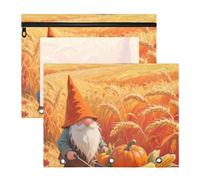 WDdZzyy Hello Fall Harvest - Estuches multiusos para lápices de enanos, 3 anillos, bolsillo para letras de papel A4, paquete de 2 suministros para el aula para estudiantes