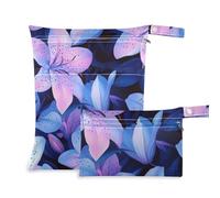 WDdZzyy Lily Flowers - Bolsa impermeable luminosa de color neón para mojado, paquete de 2 artículos esenciales de viaje para bebés con asas para escenarios