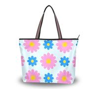 WDdZzyy Lovely Daisy Floral Peach Blue Silk Fabric Zipper Bolsa de viaje elegante bolsos y bolsos de mano de moda