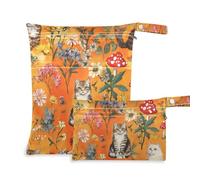 WDdZzyy Mighty Manx Cats - Bolsas impermeables naranjas para trajes de baño, paquete de 2 artículos esenciales de viaje para volar con asas para piscina