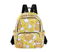 WDdZzyy Mochila casual de 14 pulgadas para hombre, diseño de pan de jengibre, de dibujos animados, color amarillo