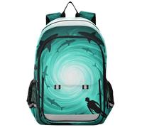 WDdZzyy Mochila de camping para niños de 8 a 12 años: bolsas ligeras para libros para niños en varios colores Hammerhead Shark Blue Ocean