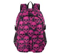 WDdZzyy Mochila para portátil Cool Skull Lover Hot Peach Work Bookbag 44.5 cm