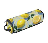 WDdZzyy - Pintura al óleo con limón amarillo 2 en 1, organizador de herramientas para el cabello con alfombrilla de hierro, organizador portátil para herramientas calientes, rizador, planchas planas