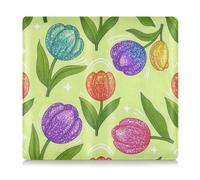 WDdZzyy Portatarjetas de cuero de primera calidad con diseño de flor de dibujos animados con purpurina falsa, para identificación, licencia de conducir, tarjetas de información de contacto clave