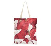 WDdZzyy Safari Calla Lily Red Flower - Bolsa de lona para mujer, con bolsillos con asas, reutilizable, a granel, bonitos regalos