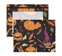 WDdZzyy Space Thanksgiving - Estuche para lápices de dibujos animados de color negro, bolsa de almacenamiento portátil para carpeta de 3 anillos, paquete de 2 unidades para estudiantes y oficina