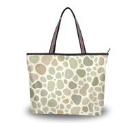 WDdZzyy Stone Modern Art - Bolso grande de tela de seda beige con cremallera para mujer, Stone Modern Art Beige, Medium