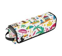 WDdZzyy Summer Island - Funda de viaje de hierro rizado 2 en 1 y alfombrilla resistente al calor con cierre, funda de viaje para planchas planas, alisadoras, rizadores, Summer island coco blanco, 1