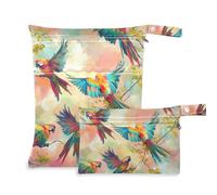WDdZzyy Tropical Swirl Parrot Color a prueba de desorden, pequeñas bolsas secas, paquete de 2 artículos esenciales de viaje para volar con asas para piscina