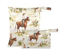 WDdZzyy Western Cowboy Cowgirl - Bolsas lavables a prueba de agua, paquete de 2 artículos esenciales de viaje para bebé con asas para viajes