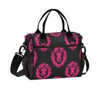WDdZzyy Wild Animal Lion Magenta - Bolsas de almuerzo para mujer, con correa para el hombro, bolsa de almuerzo para profesores y viajes