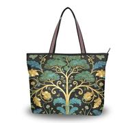 WDdZzyy William Morris Green Life Tree - Bolsos cruzados de tela de seda con cremallera para mujer, William Morris Green Life Tree, Medium