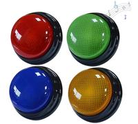 WDEC 4PCS Learning Resources Botones de Respuesta, Victoria, Alarma, Lanzamiento, Sonido de Advertencia, pulsadores de Colores, Divertidos Botones para Usar en Juegos en el Aula y en casa, Juegos