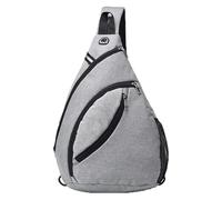 WDEC Bolso Pecho Hombre Mujer, Impermeable Bolsos Mochila Casual, Gran Capacidad, Riñonera Antirrobo, Reflector Nocturno, Mochila Universitaria, para Ciclismo Senderismo (Gris)