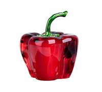 Wdfnexalai Escultura de frutas de cristal para decoración de estantería, decoración de ilustraciones, chile rojo