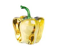 Wdfnexalai Escultura de frutas de cristal para decoración de estantería, decoración de ilustraciones, chile amarillo