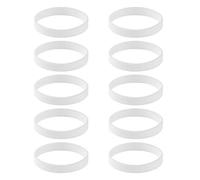 Wdfnexalai Paquete de 10 pulseras de goma de silicona en blanco, 6.5cm, Plástico, como se muestra en la