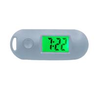 Wdfnexalai Reloj electrónico digital con función luminosa, portátil y práctico, regalo ABS, reloj de bolsillo electrónico digital, agujero para colgar, gris, as description