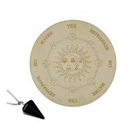 Wdfnexalai Tablero redondo de madera tallada con colgante negro para decoración del hogar B, 15 cm, Poliéster