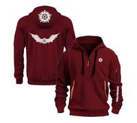 WDGYZZXJ Sudaderas con Capucha para Hombre Chaquetas Sudaderas con Capucha para S.up.er.n.at.ur.al Sudaderas con Capucha De Manga Larga Prendas De Vestir-Wine Red||XL
