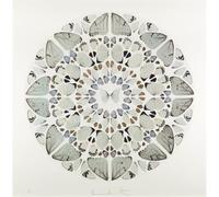 WDHBI HEKA Damien Hirst - Póster de pared con patrón simétrico axial, estilo moderno, pintura e impresión para sala de estar, decoración del hogar, 55 x 55 cm, sin marco